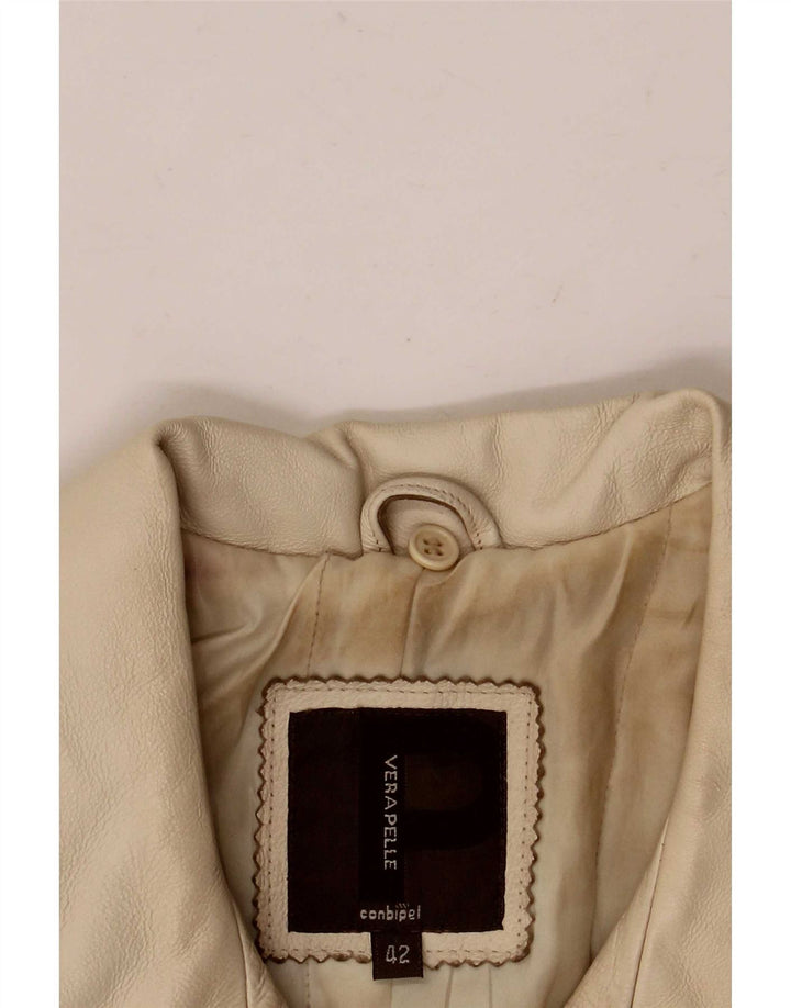Conbipel Veste En Cuir Femme IT 42 Beige Moyen
