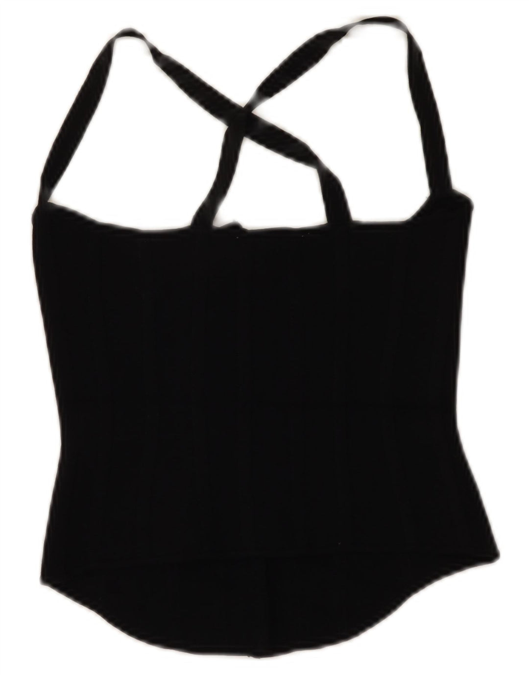 Zara Femme Crop Top UK 8 Small Noir Viscose