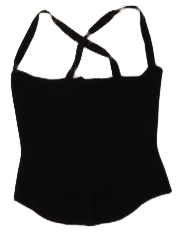 Zara Womens Crop Top UK 8 Small Black Viscose