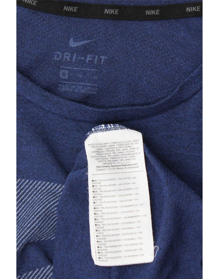 Nike Hommes Dri Fit Graphic T-Shirt Top XL Bleu Marine Polyester