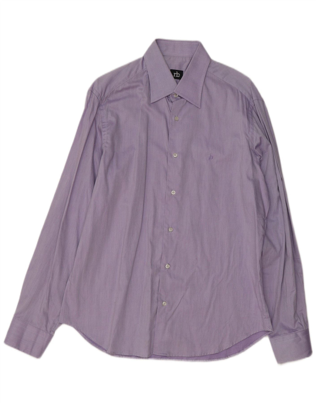 ROCCOBAROCCO Chemise homme Taille 41 16 Grand coton à fines rayures violettes