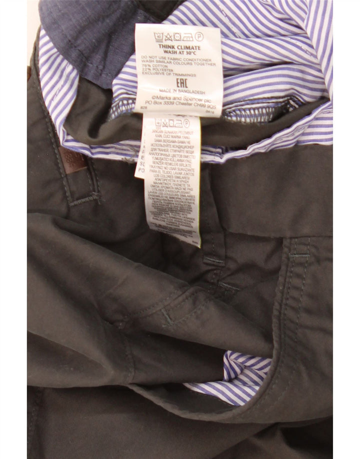 Marks & Spencer Pantalon Chino Coupe Regular Homme W36 L29 Gris Coton
