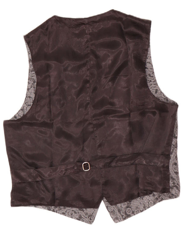 gilet homme vintage grand gris floral