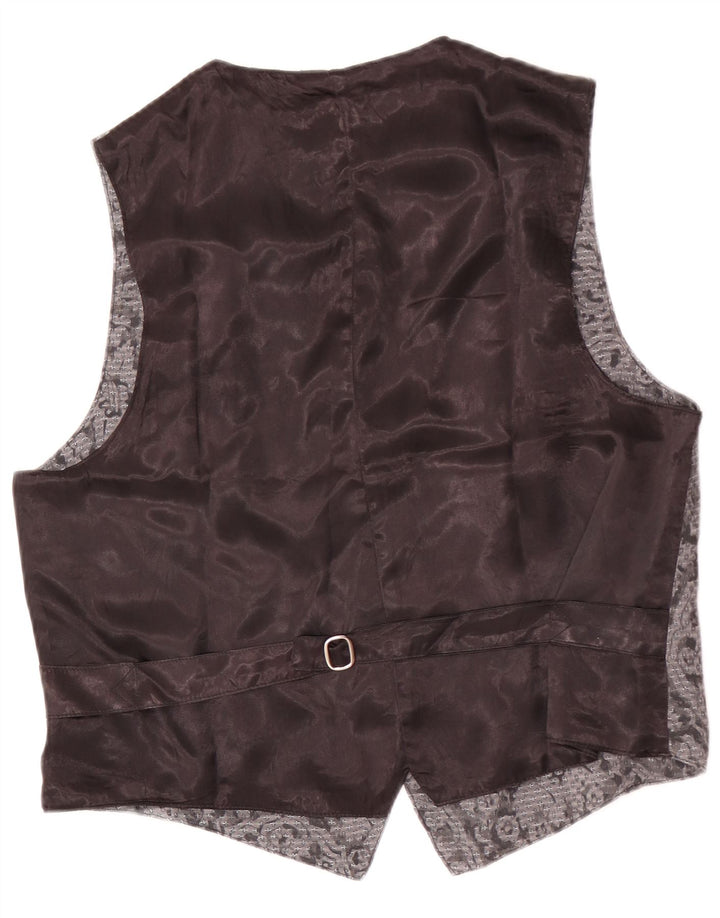 gilet homme vintage grand gris floral
