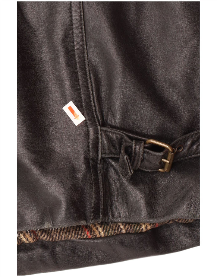 VINTAGE Veste en cuir homme IT 54 2XL Cuir noir