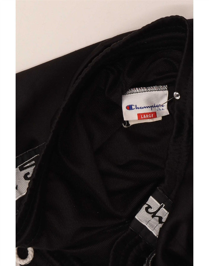 Champion Pantalon de Survêtement Graphique Homme Large Noir Colorblock Polyester