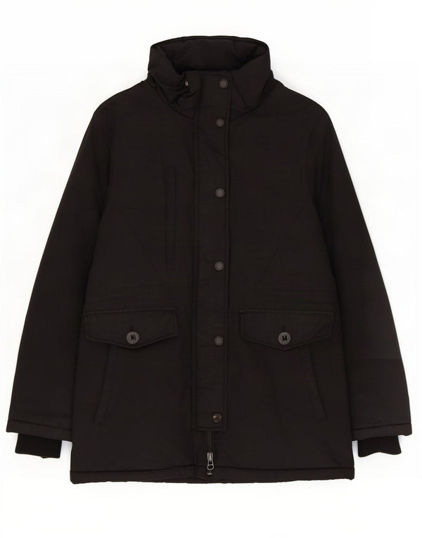Superdry Veste Parka Femme UK 14 Large Noir Polyester