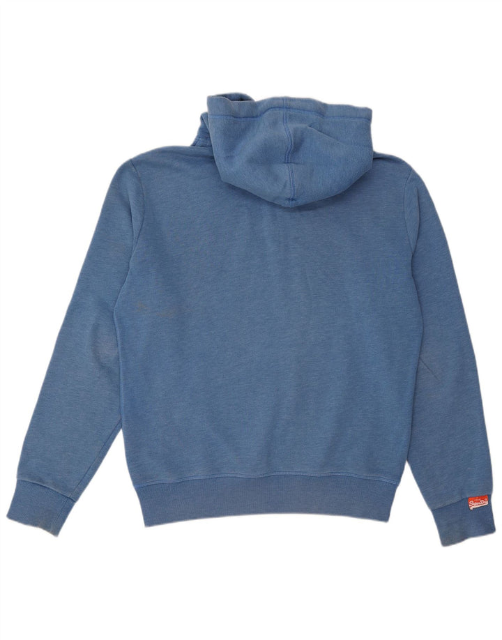 Superdry Pull à capuche graphique pour homme en coton bleu moyen