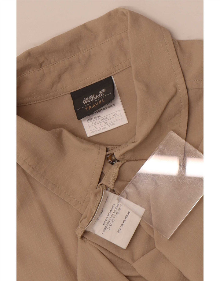 Jack Wolfskin Chemise À Manches Courtes Homme Large Beige Polyamide