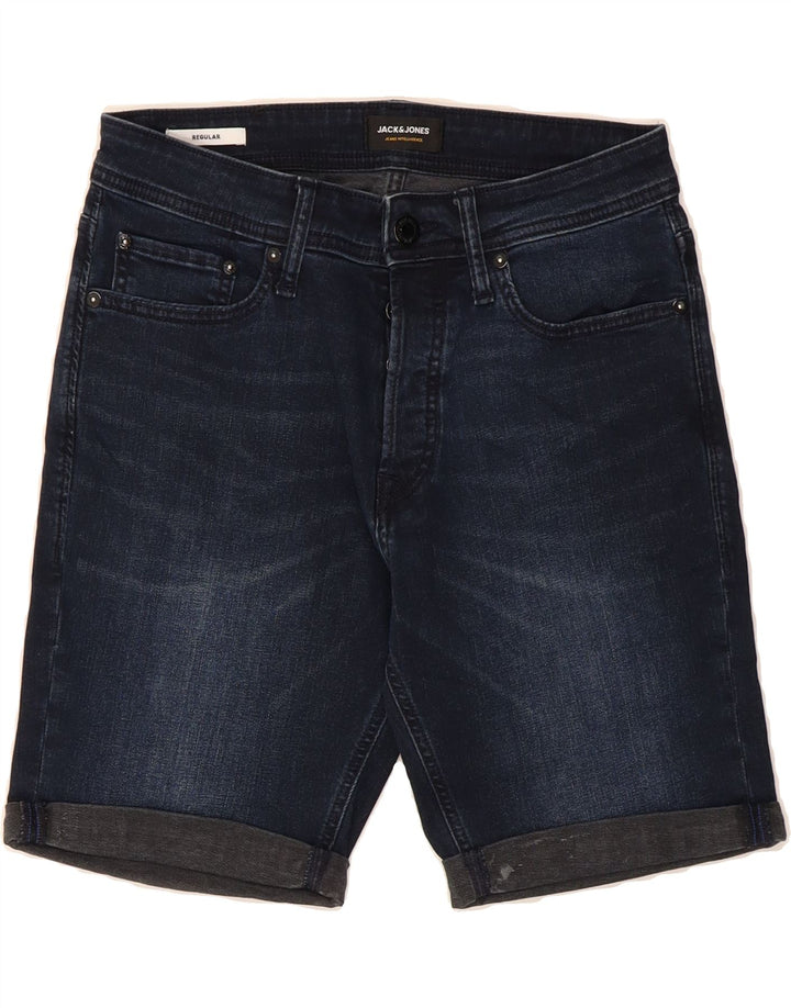 JACK & JONES Mens Regular Denim Shorts Small W29 Navy Blue Cotton Vintage Jack & Jones and Second-Hand Jack & Jones from Messina Hembry 