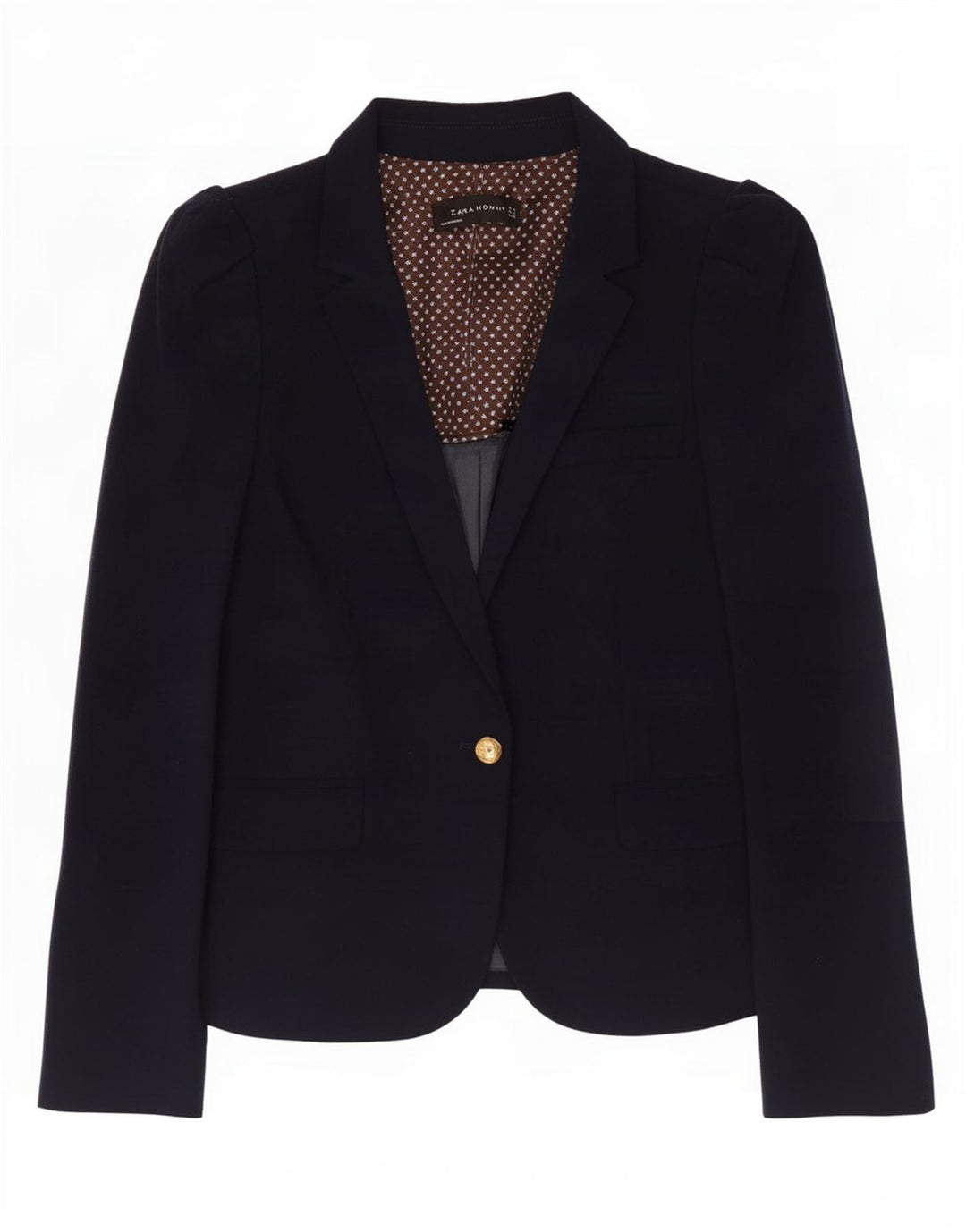 Zara Veste Blazer 1 Bouton Femme UK 12 Bleu Marine Moyen