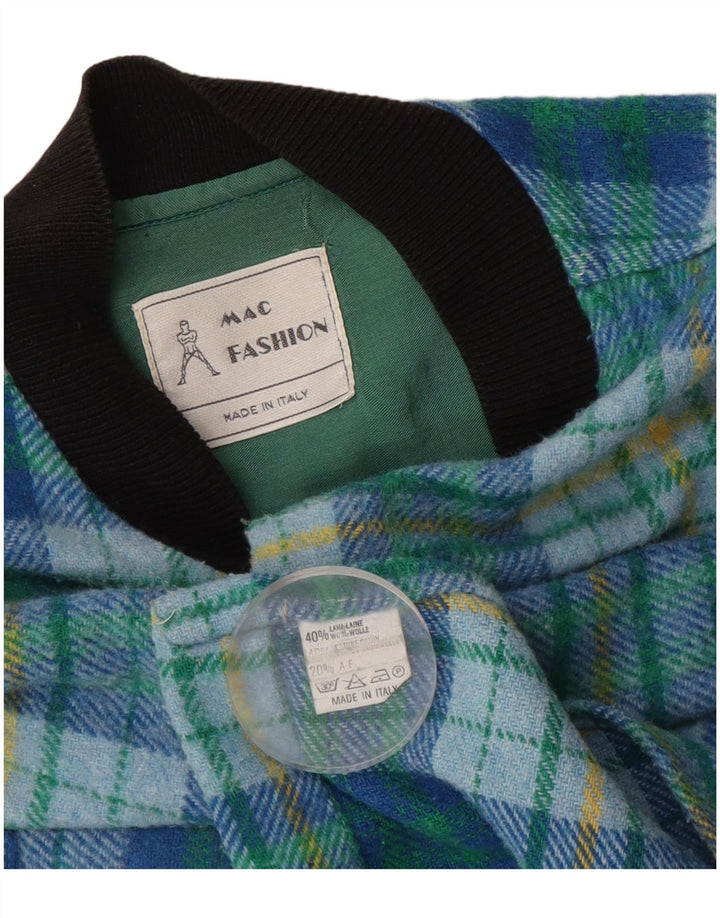 Mac Fashion Chemise en flanelle pour homme en laine à carreaux bleu moyen