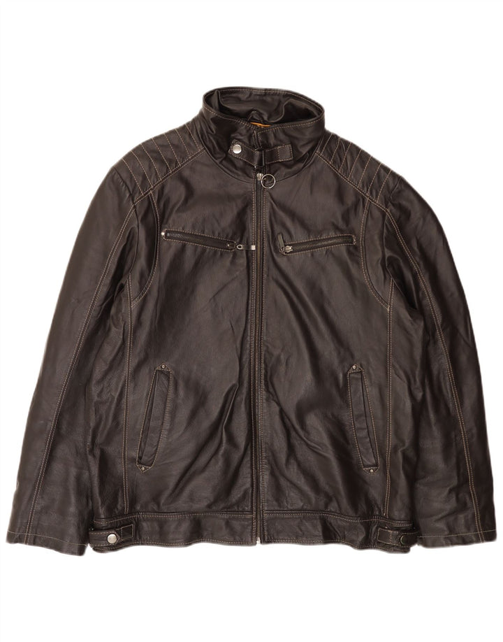 KARTEL Veste en cuir pour homme UK 38 Cuir marron moyen