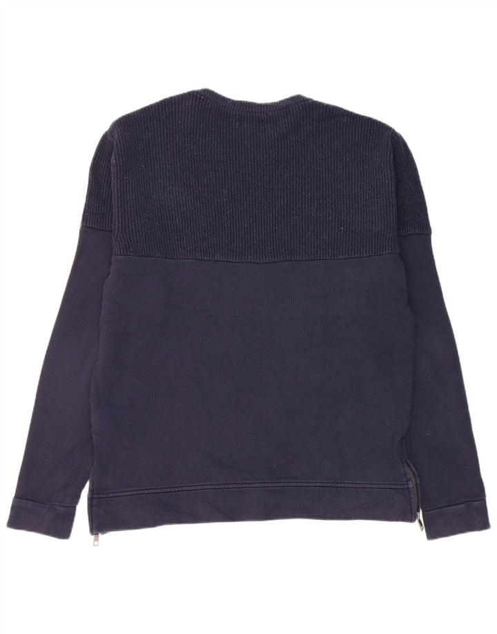 Zara Homme Sweatshirt Jumper Large Bleu Marine Coton