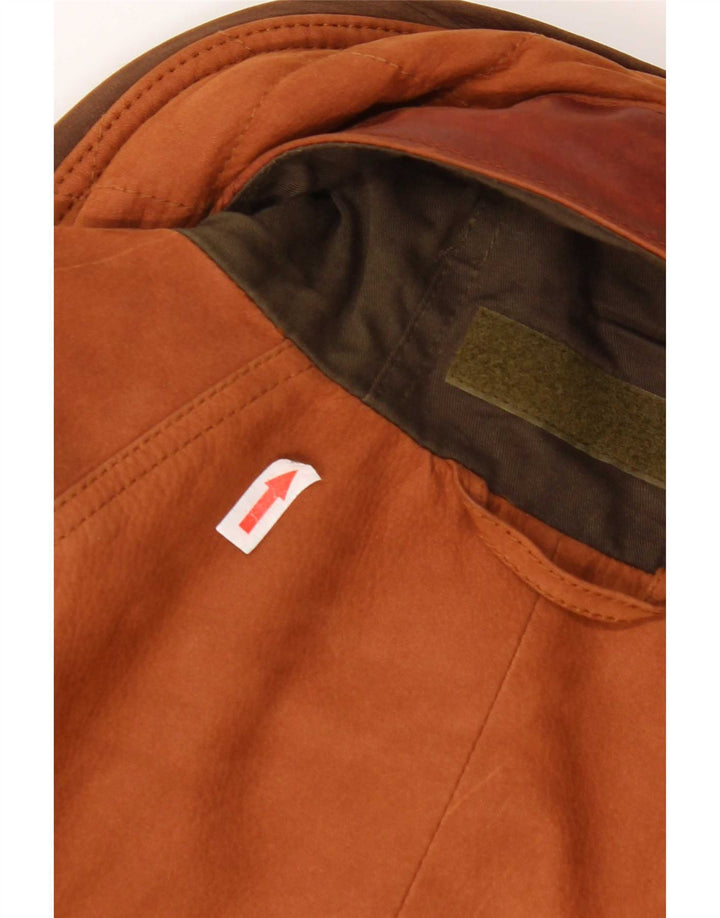 Timberland Veste en cuir à capuche pour homme UK 40 Large Marron