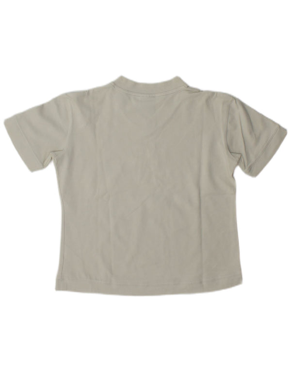 Nike Womens Crop Graphic T-Shirt Top UK 8/10 Petit Gris Coton