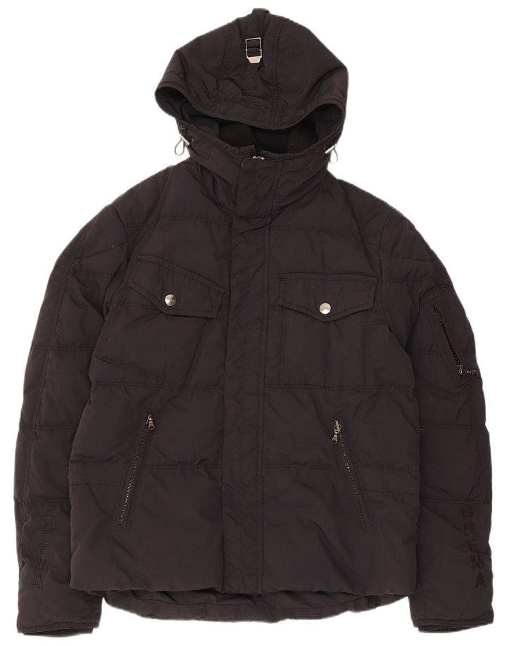 Brema Veste matelassée à capuche IT 46 Small Noir Polyamide Homme