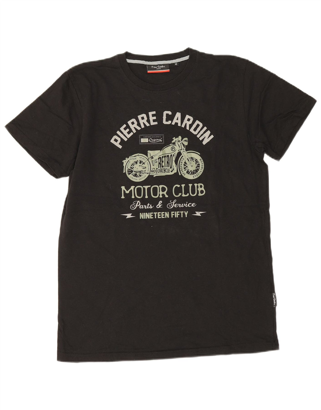 Pierre Cardin T-shirt graphique pour homme en coton noir moyen