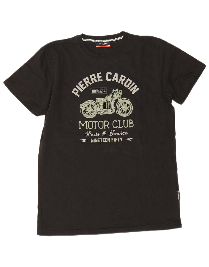 Pierre Cardin T-shirt graphique pour homme en coton noir moyen