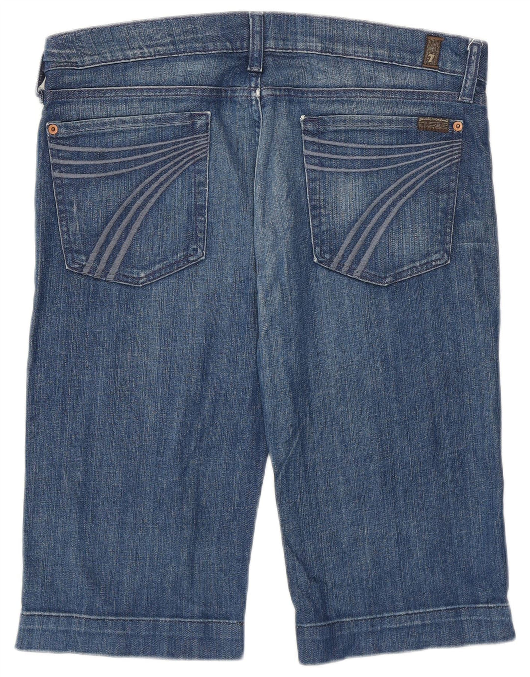 7 For All Mankind Short en Jean Femme W31 Coton Bleu Moyen