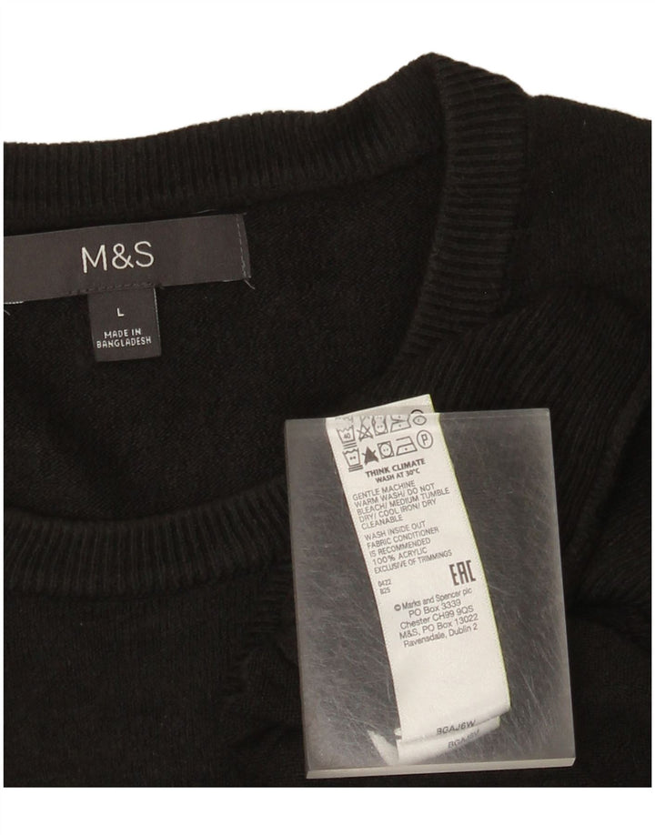 Marks & Spencer Pull à col rond pour homme en acrylique noir Taille L