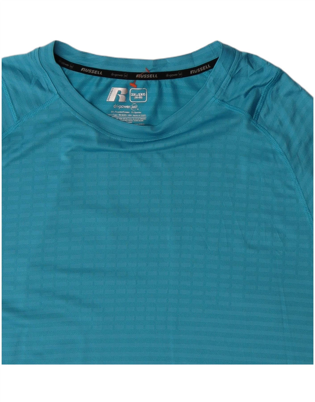 RUSSELL ATHLETIC T-Shirt Homme Top 2XL Bleu Rayé Polyester