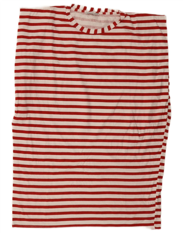 Zara Robe t-shirt surdimensionnée pour femme UK 14 Rayé rouge moyen
