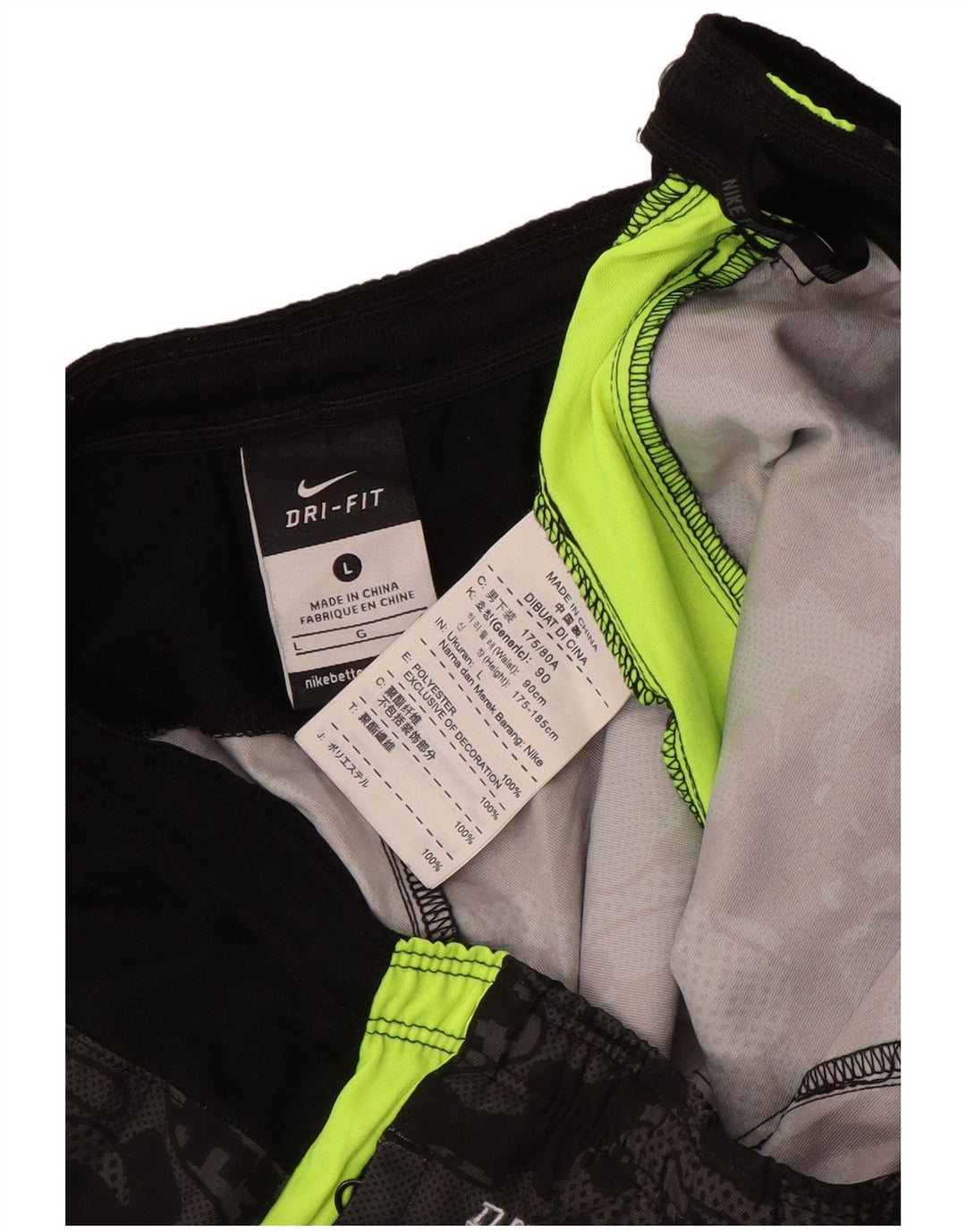 Short de sport Nike Dri Fit pour hommes, grand, noir, polyester