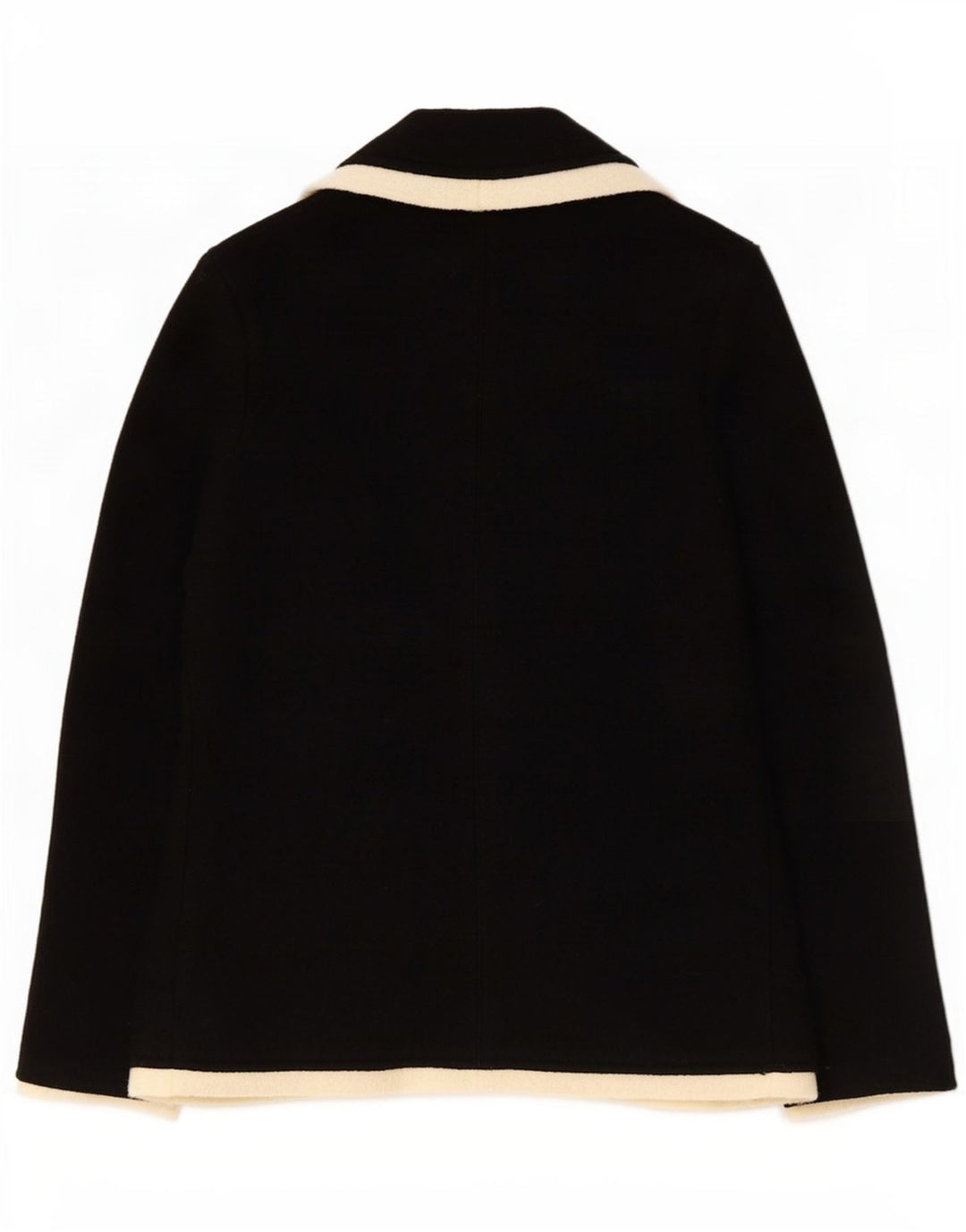 Zara Veste blazer en tricot à 2 boutons pour femme UK 14 Grande laine noire