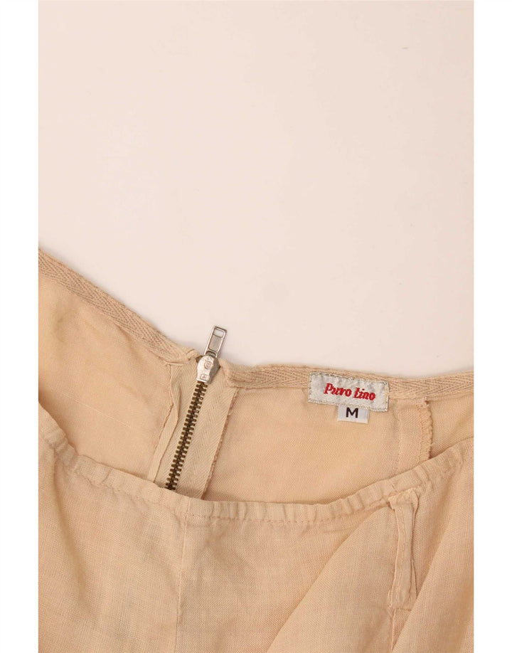 Jupe Midi Femme Vintage Moyen W28 Lin Beige