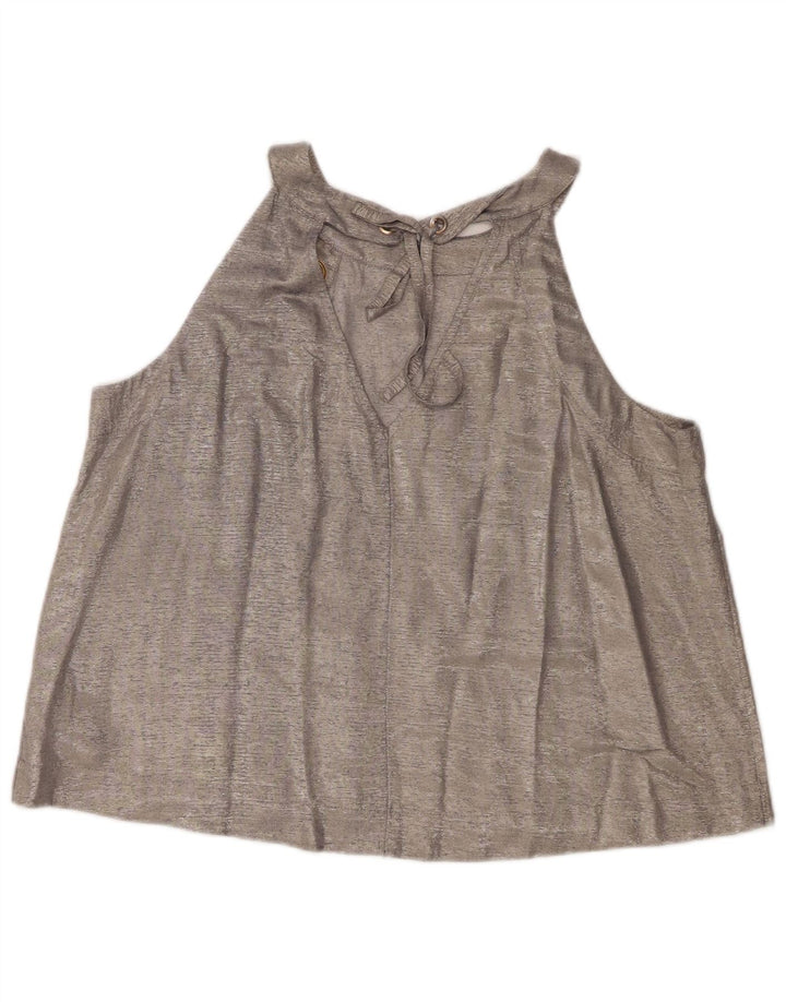 Coast Haut court pour femme UK 46 Large Viscose Argenté