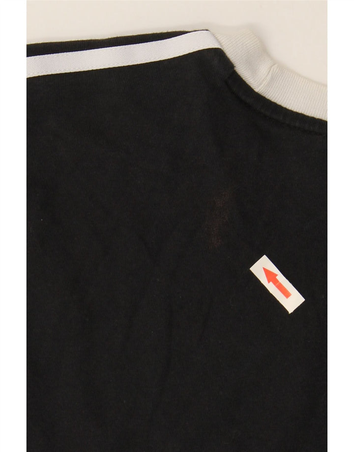 ADIDAS T-shirt pour femme UK 12 en coton noir moyen