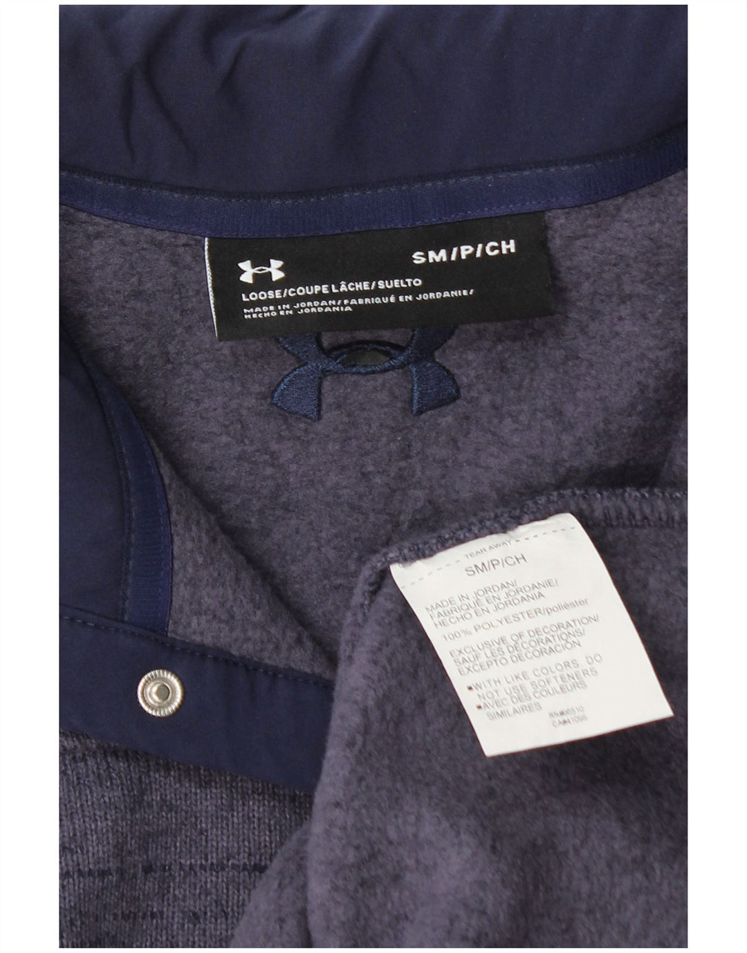 Under Armour Sweat-shirt à col boutonné pour homme Petit Violet Polyester