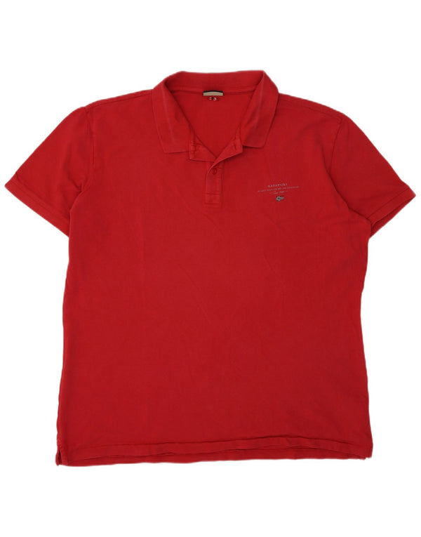 Napapijri Polo Homme 3XL Rouge Coton