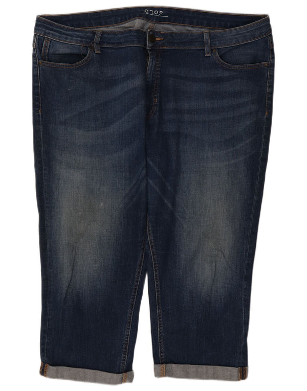 Marks & Spencer Jean Capri pour femme UK 20 2XL W44 L21 Bleu Coton