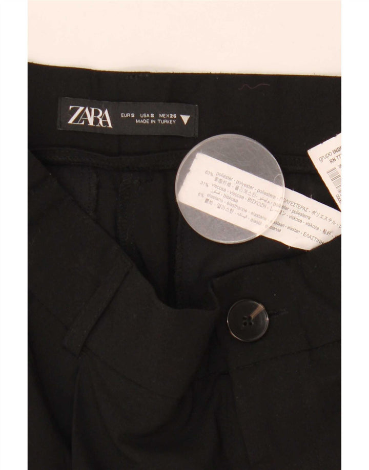 Pantalon Chino Pegged Femme Zara Petit W26 L31 Noir Polyester