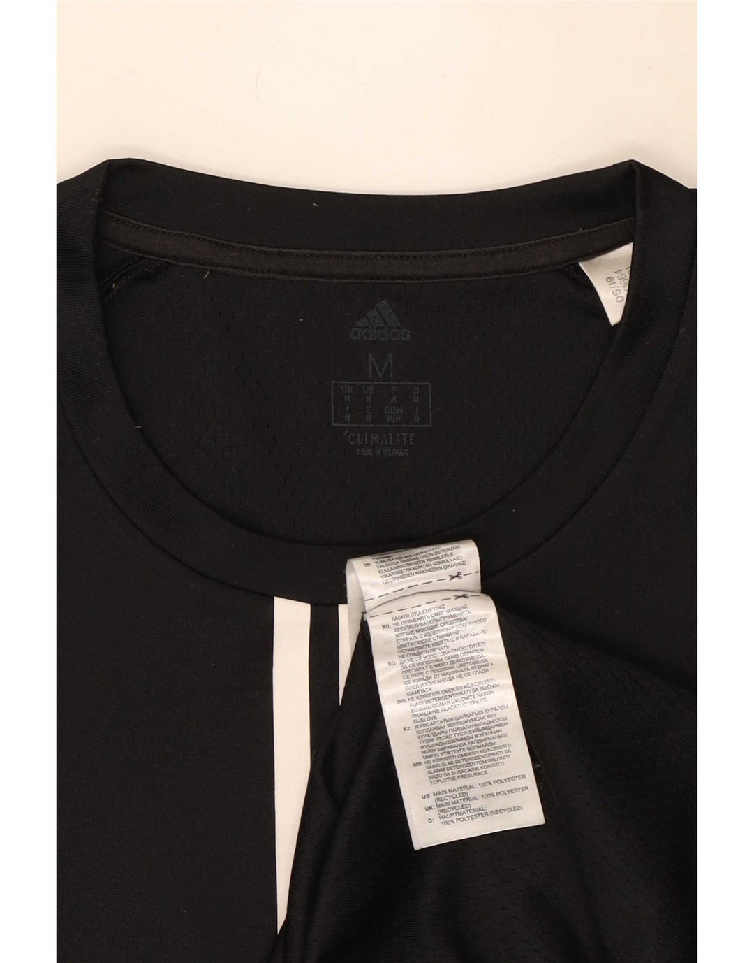 Adidas Hommes Climalite Haut À Manches Longues Moyen Noir Polyester