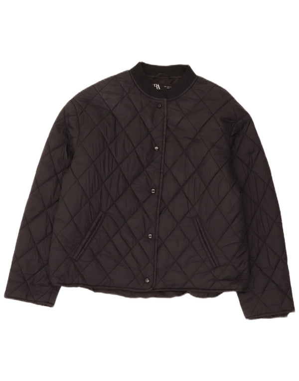 Zara Veste matelassée surdimensionnée pour femme UK 10 Small Noir