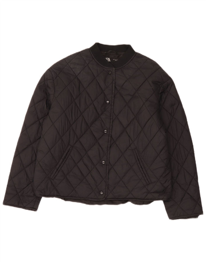 Zara Veste matelassée surdimensionnée pour femme UK 10 Small Noir