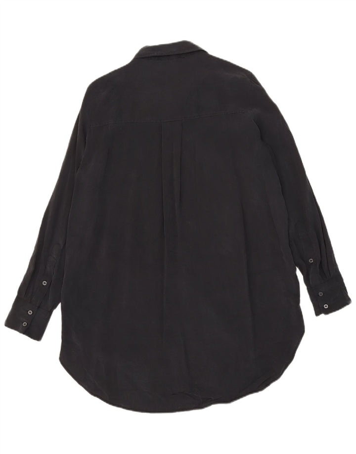 ZARA Robe chemise pour femme UK 44 Medium Noir Modal