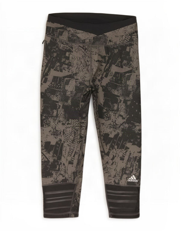 Adidas Femmes Climacool Abstract Pattern Leggings UK 12/14 Vert Moyen