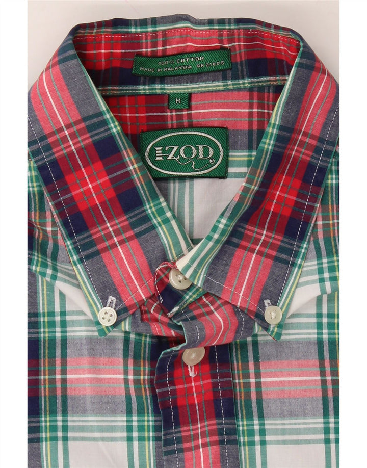 IZOD Mens Flannel Shirt Medium Red Check Cotton Vintage Izod and Second-Hand Izod from Messina Hembry 