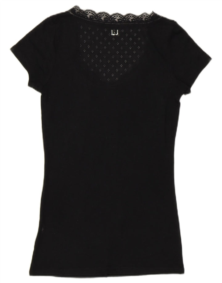 Liu Jo T-Shirt Femme Top UK 8 Small Noir