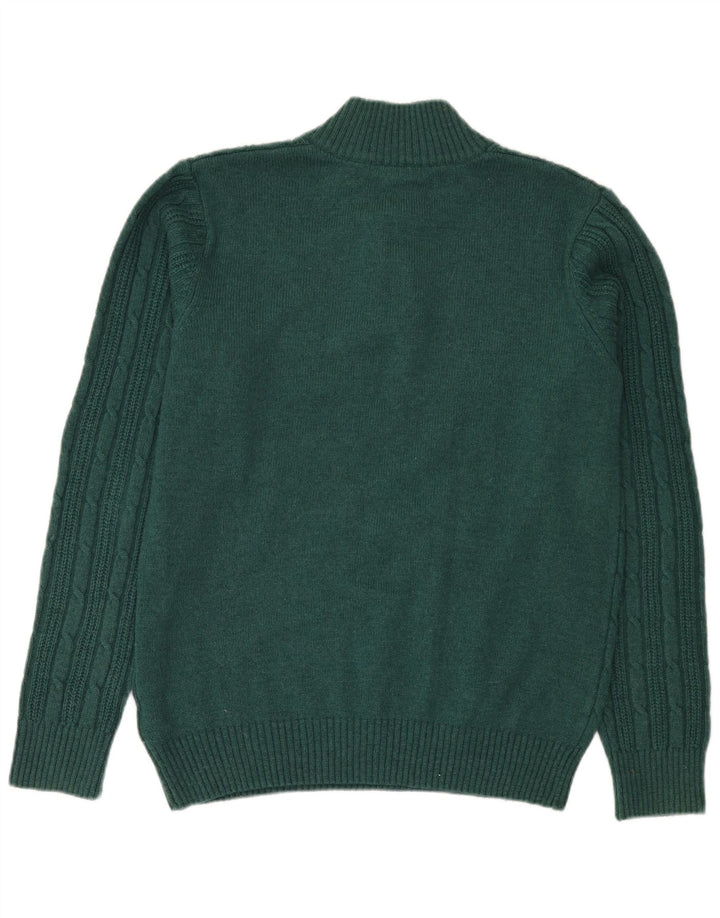 Crew Clothing Pull à col boutonné pour homme en nylon vert moyen