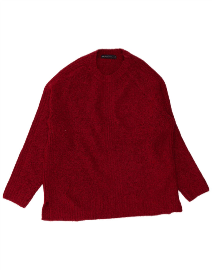 Marks & Spencer Pull à col rond pour femme UK 14 Bordeaux moyen