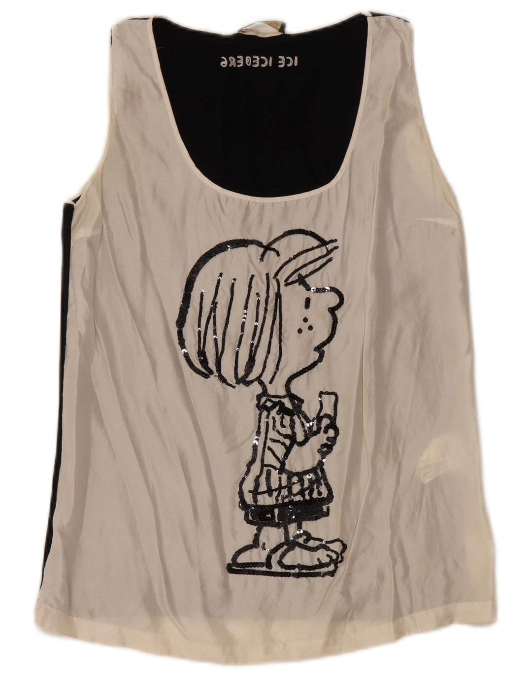 ICEBERG Chemisier graphique pour femme UK 8 Small Off White Colourblock