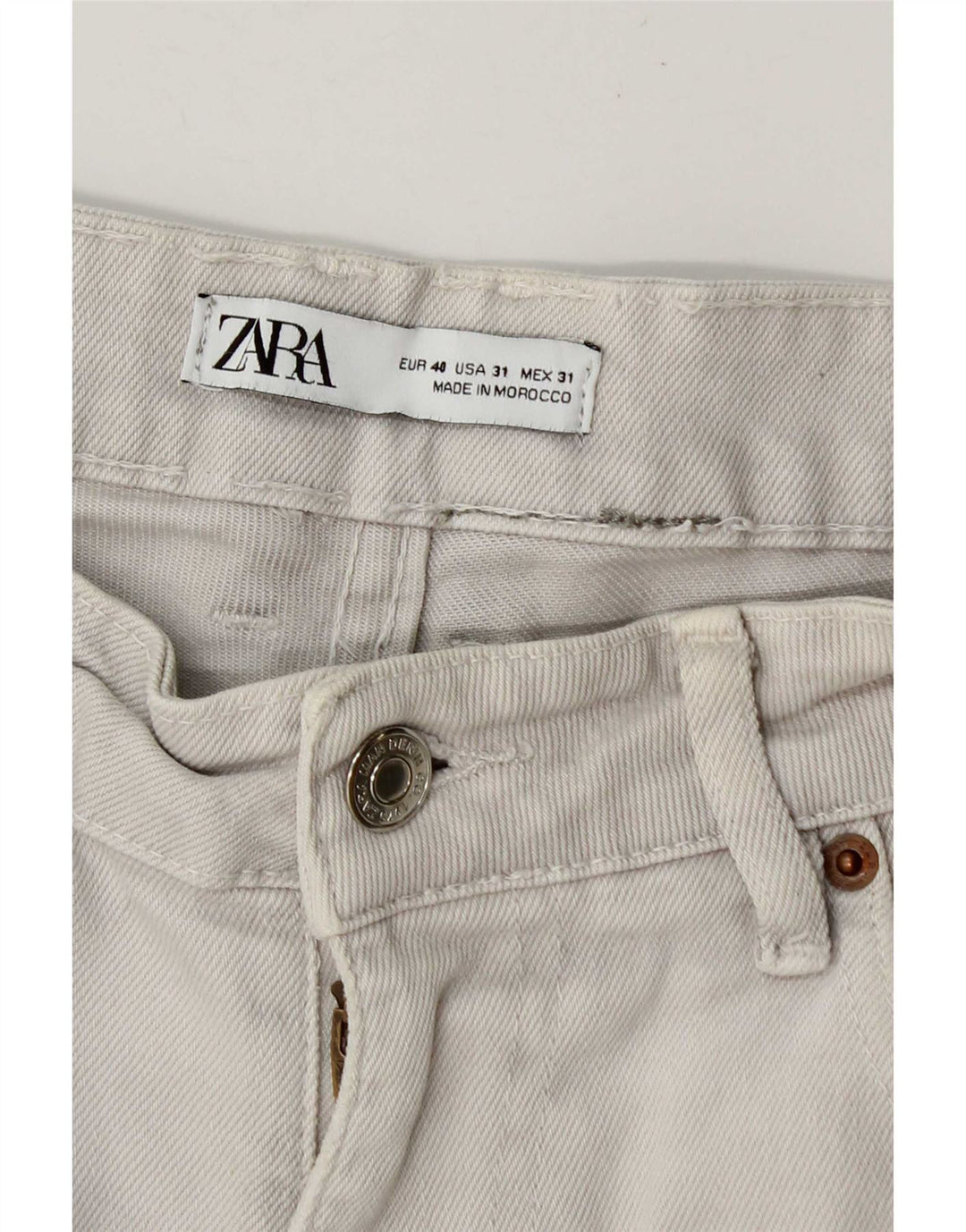 Zara Short en jean pour homme EU 40 Medium W30 Beige Coton