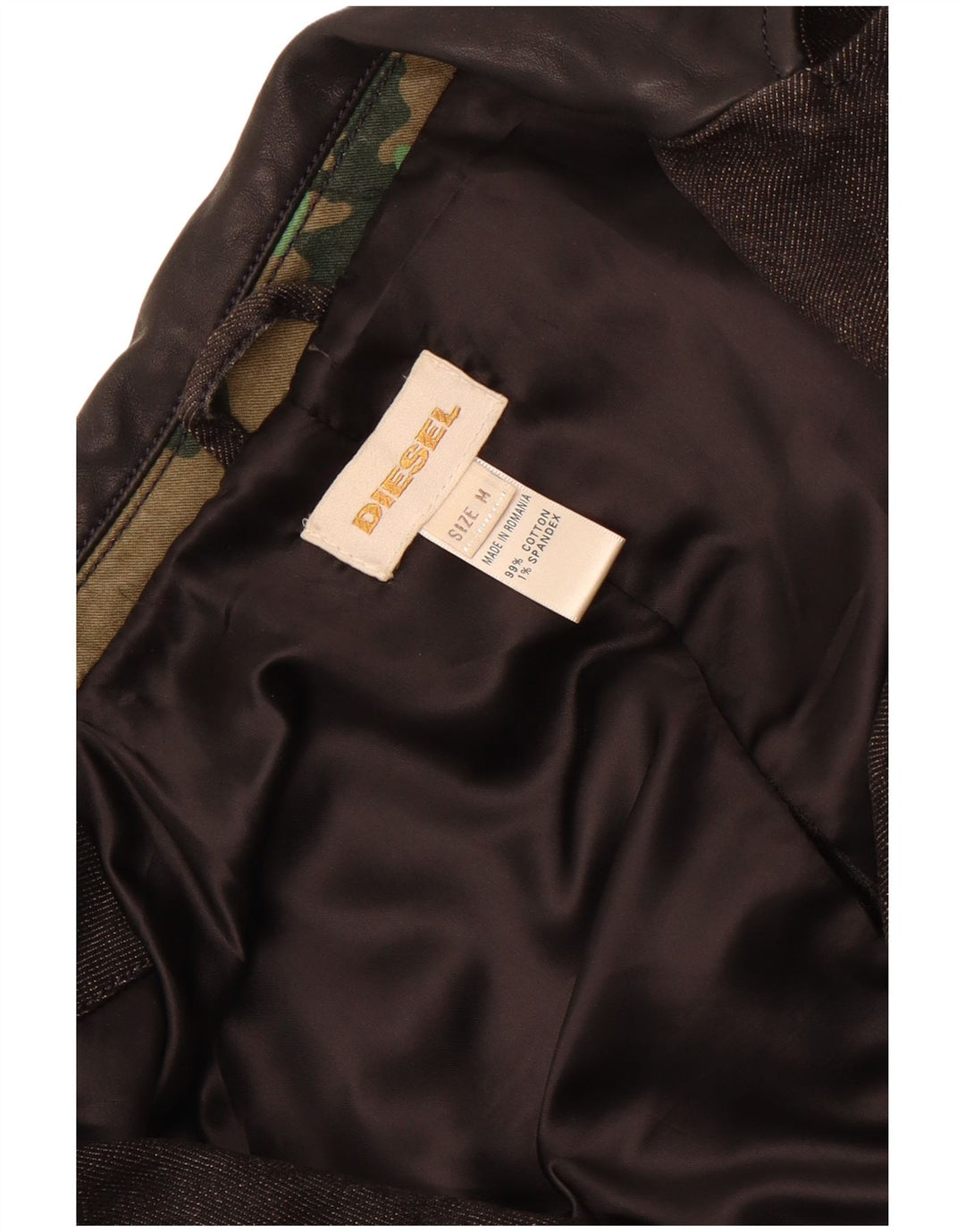 Diesel Veste blazer en jean à 3 boutons pour homme UK 38 Coton moucheté noir moyen