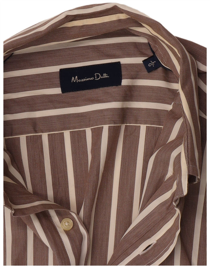 Massimo Dutti Chemise Homme Grande Rayure Marron