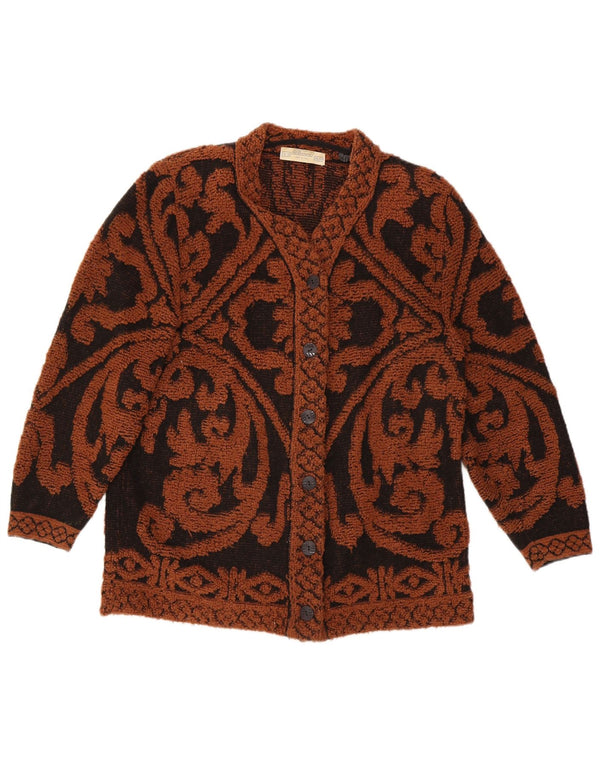 St. Bernard Womens Cardigan Sweater UK 14/16 Large Brown Paisley Wool
